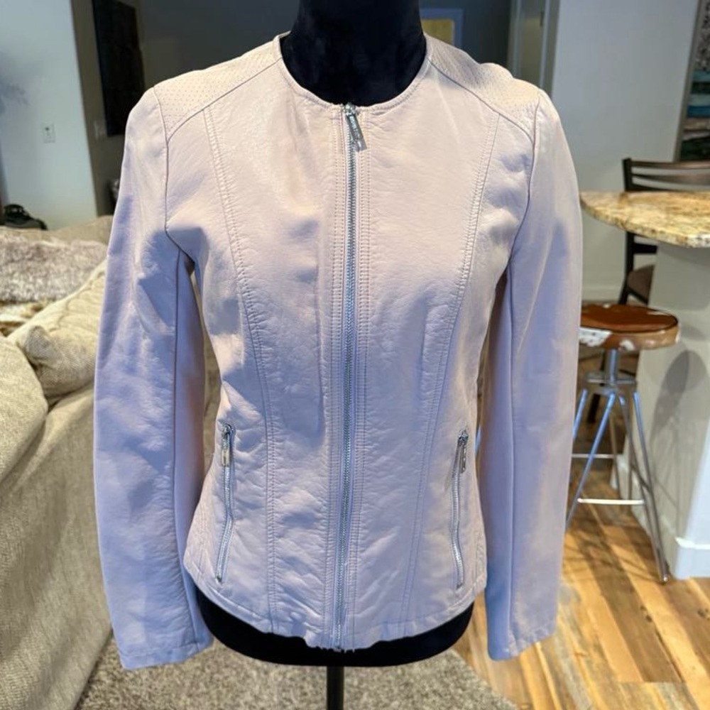 NWT Kenneth Cole Reaction Faux Leather Zip Up Size Small
